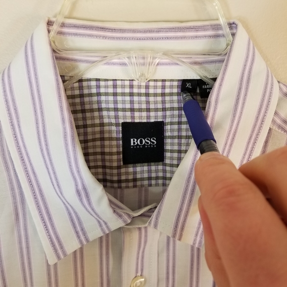 Hugo Boss BOSS Stripe Button Down Dress Shirt XL - Picture 6 of 16